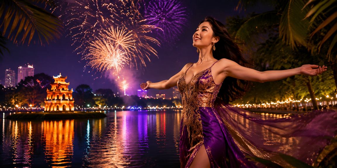 Không khí lễ hội giải trí casino tại Hà Nội với ánh đèn màu sắc rực rỡ buổi tối